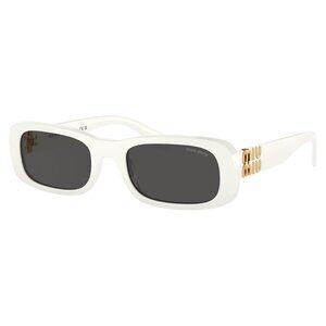 New MIU MIU White Rectangle SMU 08Z 142-5S0 Sunglasses Women